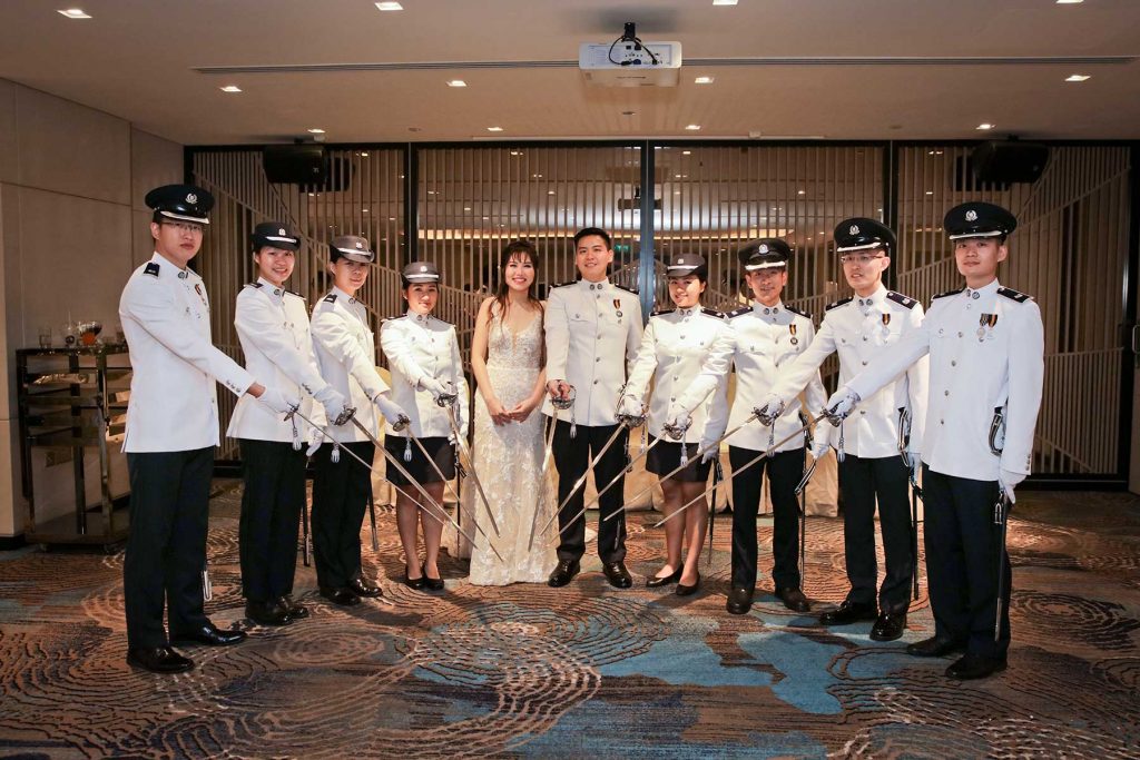 Catholic church wedding ceremony with bride and groom at altar Singapore