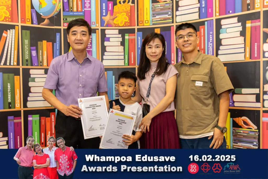 Instant photo booth prints delivered on the spot at a Singapore event