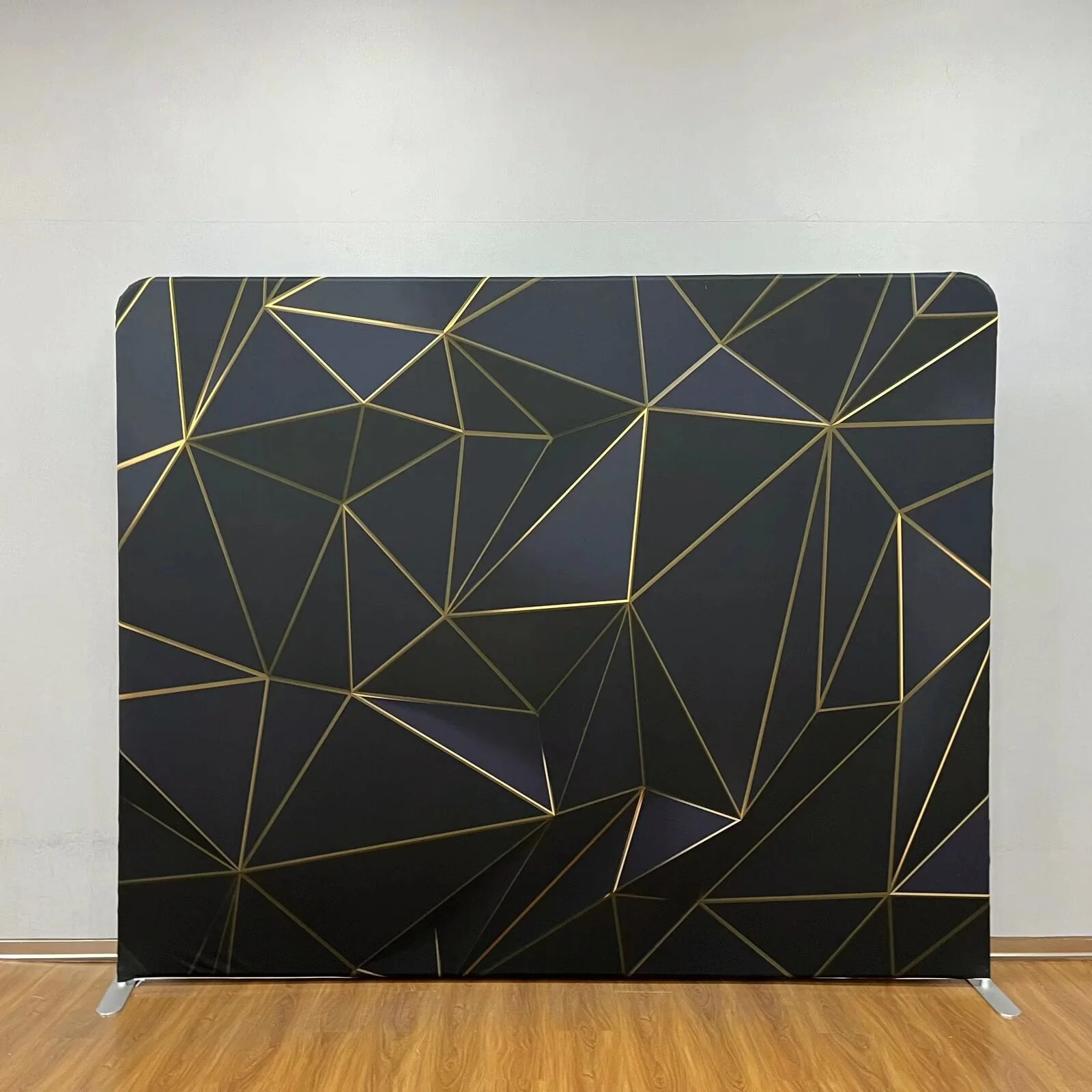 Black with Gold Lines photo booth backdrop singapore
