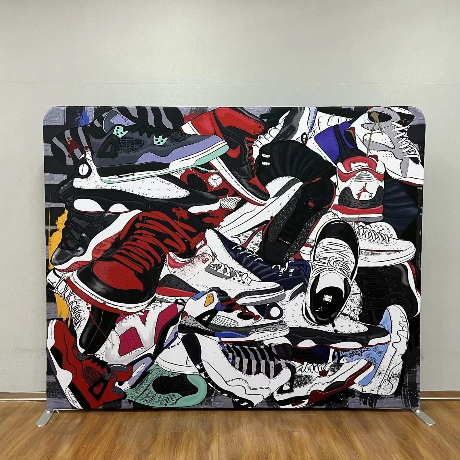 Sneaker Themed photo booth backdrop singapore
