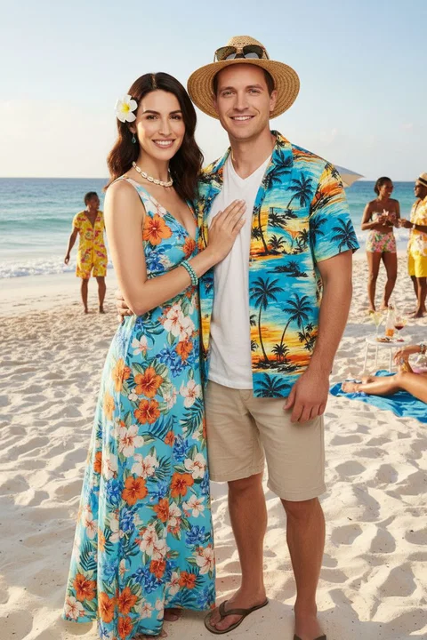 Beach Party AI photo booth portrait — iSnap Photography Singapore