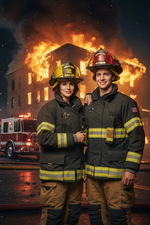 Firefighter AI photo booth portrait — iSnap Photography Singapore