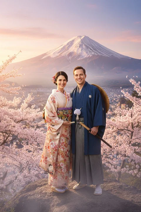 Mount Fuji AI photo booth portrait — iSnap Photography Singapore
