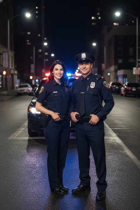Police Officer AI photo booth portrait — iSnap Photography Singapore
