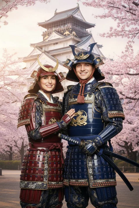Samurai Warriors AI photo booth portrait — iSnap Photography Singapore