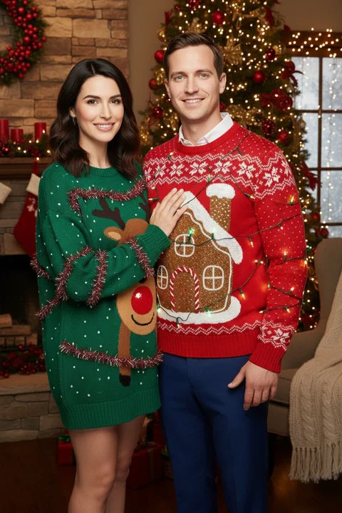 Ugly Sweater AI photo booth portrait — iSnap Photography Singapore