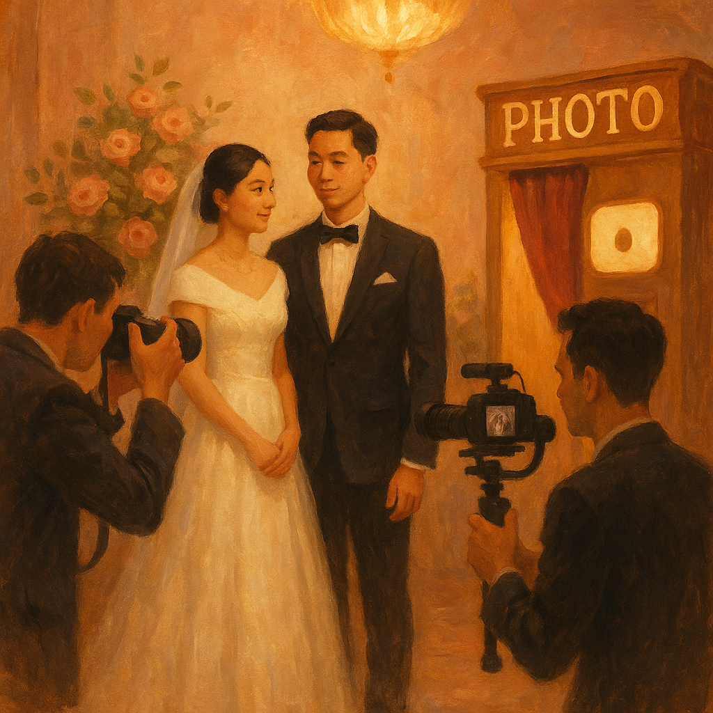 wedding photography videography and photo booth package coverage in Singapore — illustration