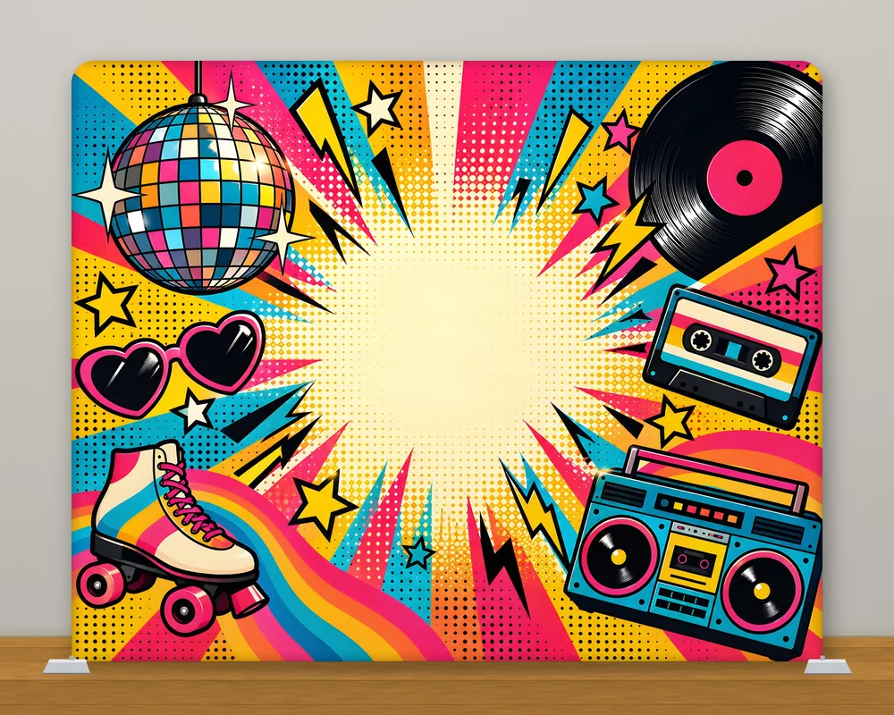 Retro Pop photo booth backdrop singapore